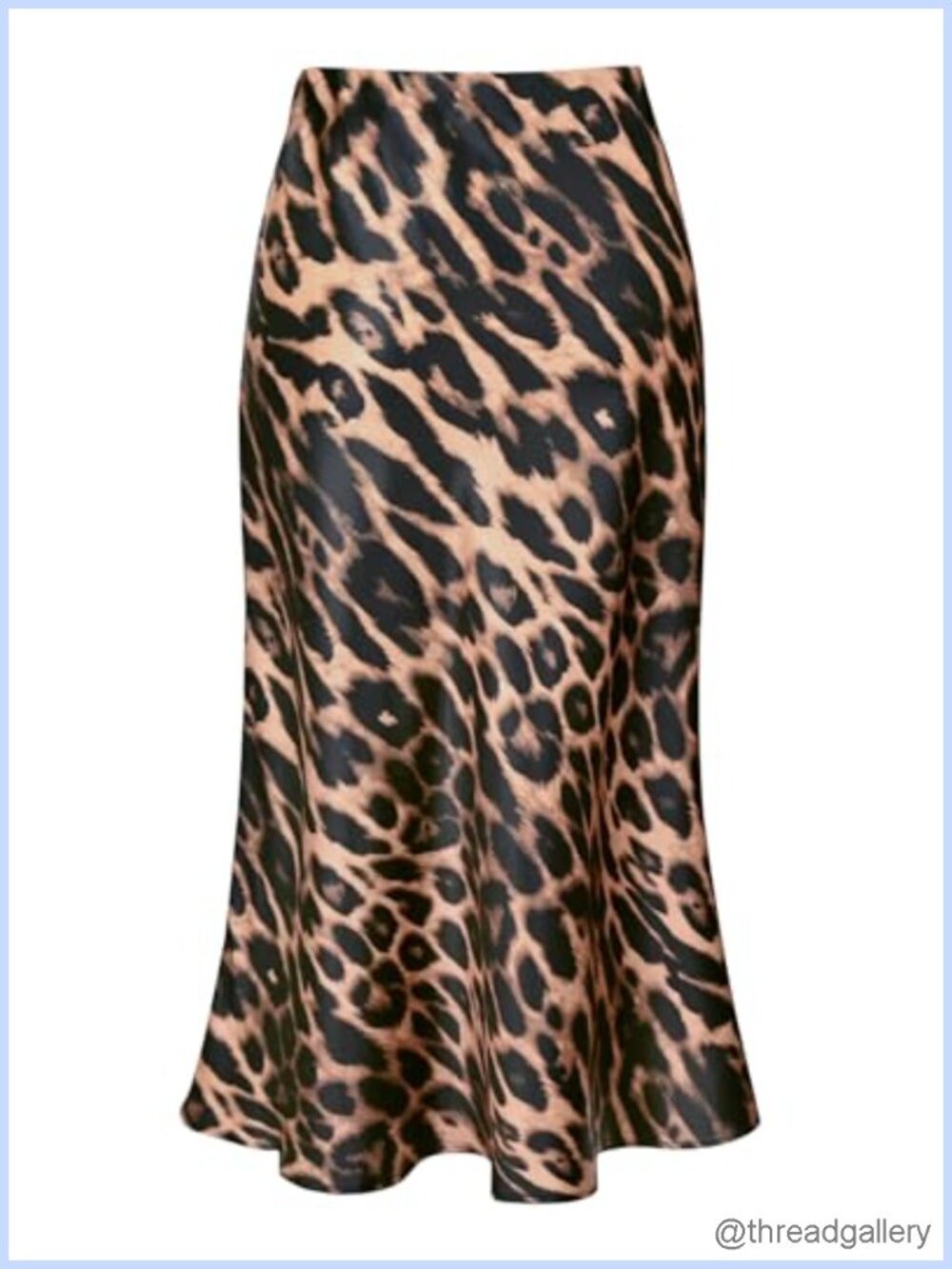 Silk Satin Midi Skirt High Waist Fall A-Line Flowy Party Outfit